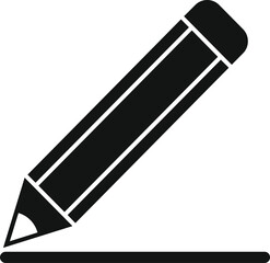 Poster - Minimalistic black pencil vector icon isolated on a clean white background, perfect for design elements