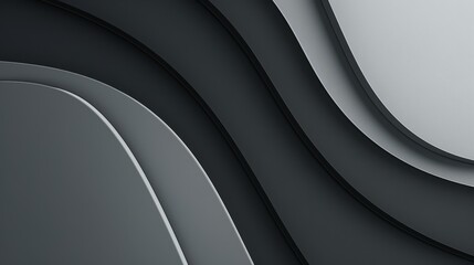 Wall Mural - Abstract metallic silver and black bands create a sleek and smooth background with a modern and futuristic design.