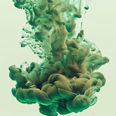 Wall Mural - Green ink drops ideal for abstract nature designs.