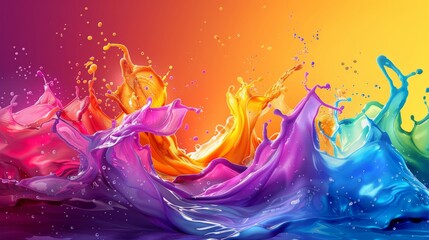 Wall Mural - A dynamic explosion of colors in an abstract splash design creates a visually captivating backdrop for a website that celebrates artistic expression