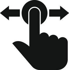 Sticker - A vector icon illustrating a touch gesture for dragging or swiping with one finger