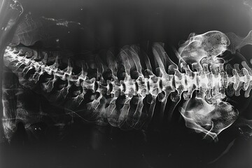 Sticker - A black and white x-ray of a spine