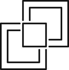 Sticker - Minimalistic design featuring overlapping square and rectangle outlines