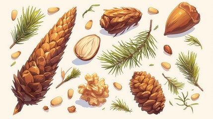 A delightful mix of pine nuts and cedar cones make up this scrumptious snack Known for its pinons pinoli fruits and dry pignoli kernels this healthy and crunchy treat is perfect for vegans E