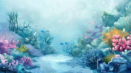 underwater ocean Beautiful underwater world with many beautiful tropical fish and coral reefs.