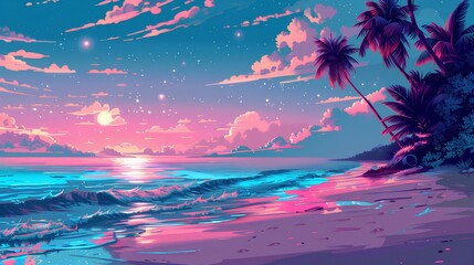 sea cool ocean background illustration summer serene, peaceful refreshing, tranquil blue sea cool oc