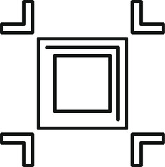 Sticker - Simple vector icon of a square frame outlined by bold black lines on a white background