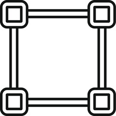 Poster - minimalist vector illustration of a rectangle frame with bold black lines and square corners