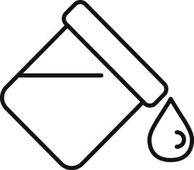 Sticker - Vector illustration of a chemical beaker with a single drop, symbolizing scientific research and experiments