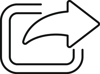 Poster - Simple line drawing of a share icon with rightpointing arrow suitable for various digital uses