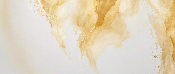 Wall Mural - Gold and white abstract watercolor background