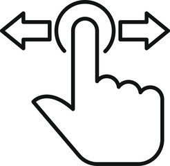 Poster - Vector illustration of a touch screen gesture icon with an arrow and a hand symbol