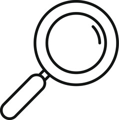Poster - black and white line drawing of a magnifying glass, perfect for detective and search concepts