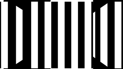 Poster - Black and white stripes. Computer generated 3d render