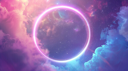 Three dimensional colorful round background, transparent gradient curved glass background 3D rendering