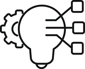 Poster - lightbulb with gears and connections, symbolizing idea generation and innovation