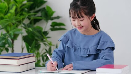 Aufkleber - 勉強する女の子