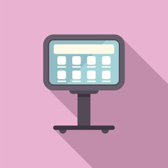 Poster - Vector illustration of a modern digital information display with a minimalist flat design on a pink background