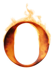 Poster - Burning letter O fire glowing burning.