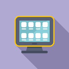 Fototapete - Vector illustration of a modern desktop computer with a simple flat design interface
