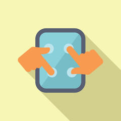 Poster - Modern flat design mobile touch gestures icon for interactive touchscreen technology with pinch, zoom, and multitouch features, perfect for smartphone and tablet user interface