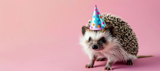 Wall Mural - Adorable Hedgehog Birthday Portrait