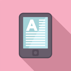 Poster - digital depiction of an ereader on a pink background, showcasing a simple flat design style