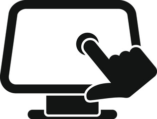 Poster - Modern flat design touch screen gesture icon vector illustration for digital interaction and user experience on touchscreen technology with hand. Finger tap. Swipe
