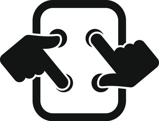 Poster - Modern black flat touchscreen gesture icon design for interactive technology. Mobile. Smartphone. Tablet