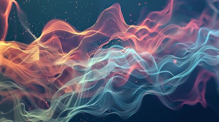 Wall Mural - A colorful, wavy line of fire with a blue and red swirl