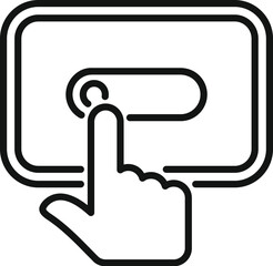 Poster - Simple line art of a finger tapping on a touchscreen, ideal for digital interface concepts