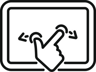 Poster - Simple line icon showing a finger tap gesture, commonly used for touchscreen interfaces