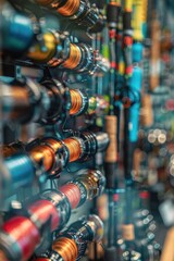 Poster - Wine rack filled with various bottles, perfect for wine enthusiasts or interior design projects