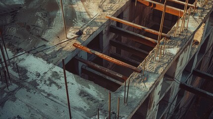 Poster - A construction site with a hole in the ground. Suitable for construction or engineering projects