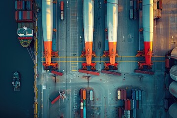 Aufkleber - Aerial view of a cargo ship in the water. Perfect for transportation and logistics concepts