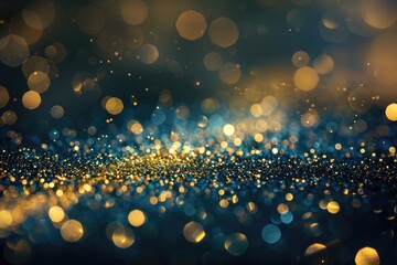 Poster - A blurry image of a blue and gold background. Suitable for various design projects