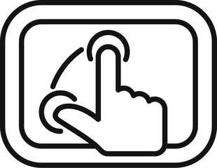 Poster - Symbolic line art illustration of a finger tapping a touchscreen