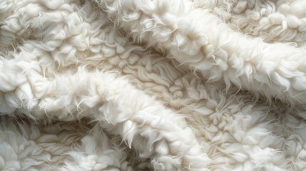 Wall Mural - A detailed view of a pile of white wool. Ideal for textile and craft projects