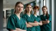 © Generative ART - Portrait of Confident Young Nursing Students in Medical Uniforms
