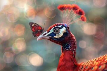 Poster - Close up of a colorful bird with a blurry background. Suitable for nature and wildlife projects