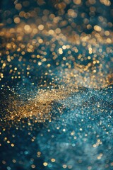 Poster - Abstract blurry photo of a blue and gold background. Suitable for various design projects