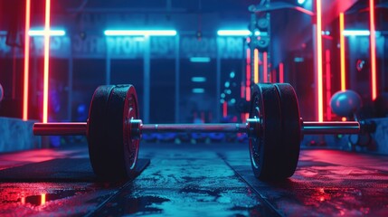 Aufkleber - Close up of a barbell in a gym, suitable for fitness concepts