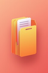 Poster - A yellow folder with a piece of paper sticking out, perfect for office and organization concepts