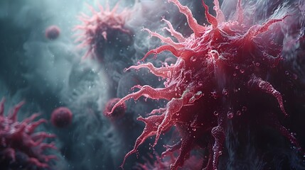 Aufkleber - Captivating Cellular Cosmos A Dynamic Interplay of Light Color and Fluid Motion