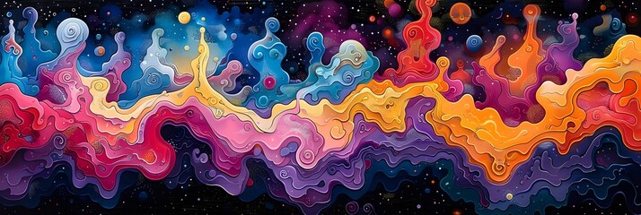 Aufkleber - Captivating Cosmic Fusion A Dazzling Interstellar of Color Light and Imagination