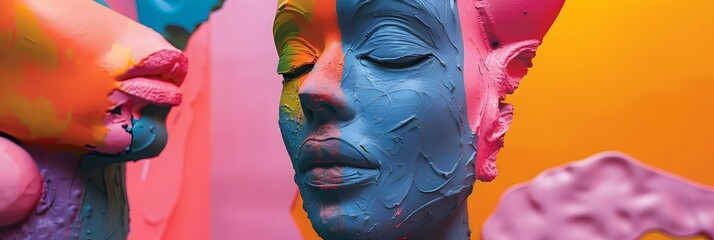 Poster - Captivating Sculptural Portrait Exploring the Depths of Human Expression and Emotion