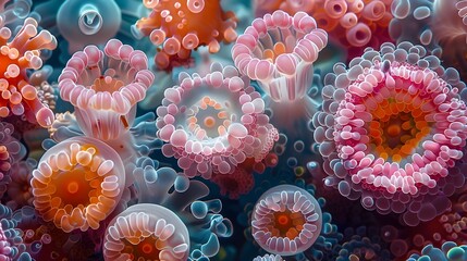 Poster - Captivating Undersea Tapestry of Vibrant Coral and Marine Life