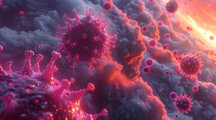 Aufkleber - Captivating Viral Outbreak in Surreal Digital Artwork
