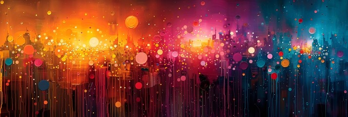 Poster - Dazzling Explosion of Vivid Multicolored Lights and Sparks Illuminating the Night Sky in a Stunning of Joy and Festivity