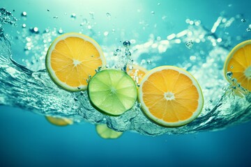 Wall Mural - a group of fruit in water